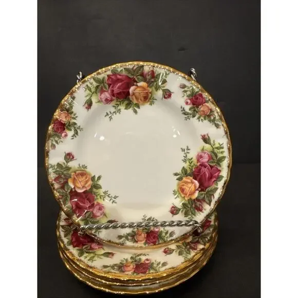 (4) Royal Albert Old Country Roses Bread Dessert Plates 6.25" 1962 England - Picture 2 of 4